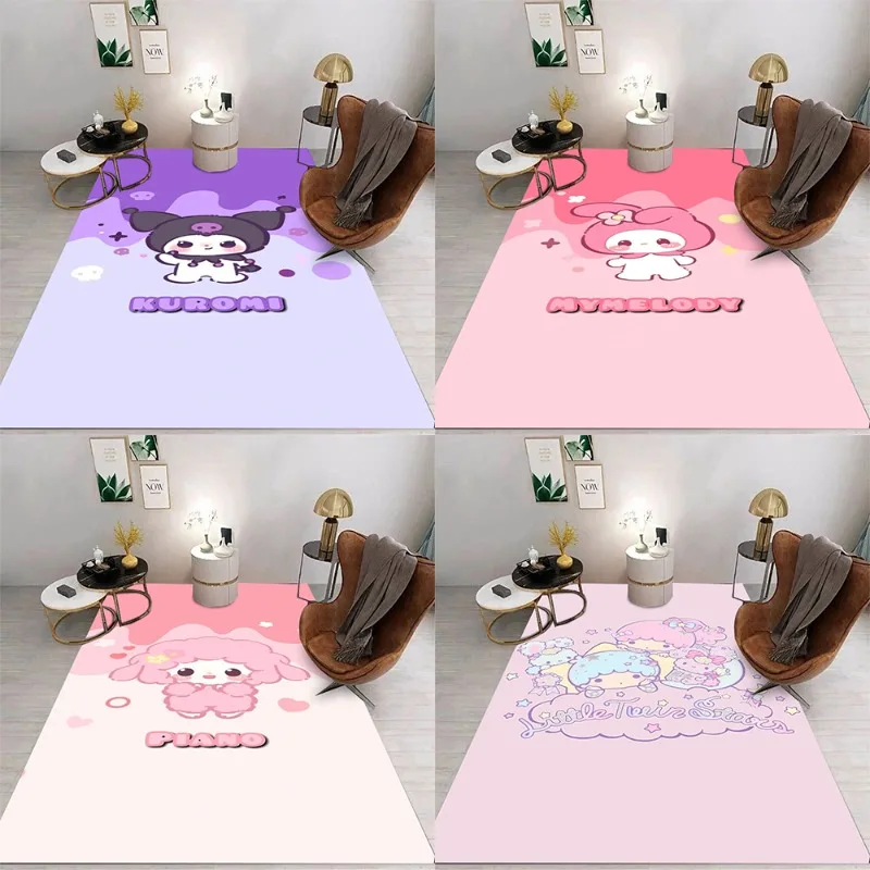 

MINISO Sanrio Ролевой ковер с принтом, нескользящий, устойчивый к пятнам, легко чистится, большой ковер для спальни и гостиной, напольный коврик