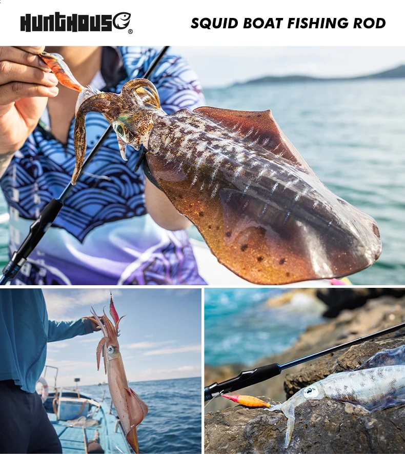 Hunthouse Shore Squid Fishing Rod Egi 2,58m 2-teilige Spinnrute M/ML Kohlefaser Köder WT 5-35g Oktopus Tintenfisch Fuji Top Ring – Detail 7