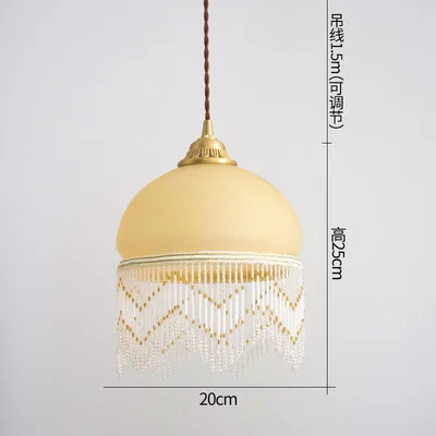 Franse groene kwast eetkamer kroonluchters retro kwast hanglamp slaapkamer woonkamer verlichting hanglamp stoffen lamp