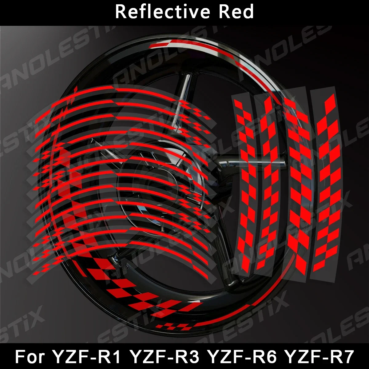 AnoleStix Reflective Motorcycle Wheel Sticker Hub Decal Rim Stripe Tape For YAMAHA YZF-R1 YZF-R3 YZF-R6 YZF-R7