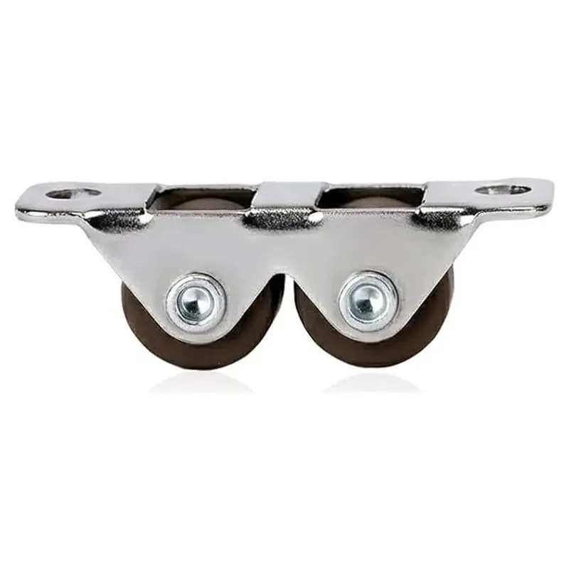 ABYN-Small Double Roller Caster Wheels,1/2 Inch Fixed Rigid Mini Casters, For Underbed Drawers, Furniture, DIY (8 Pcs)