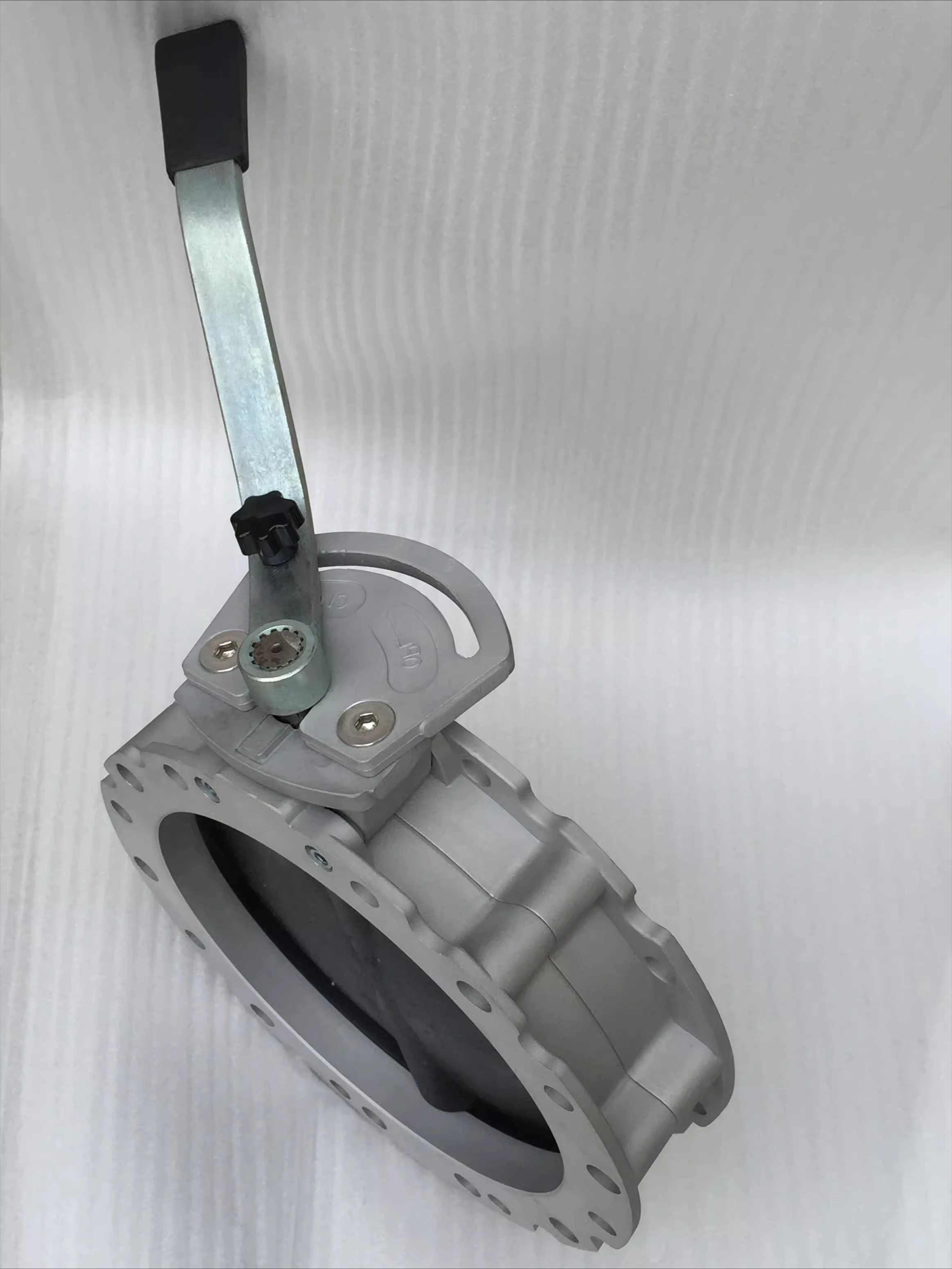 Cement warehouse manual double flange butterfly valve aluminum alloy flange cement hand wrench butterfly valve V2FS300GBN + CM4
