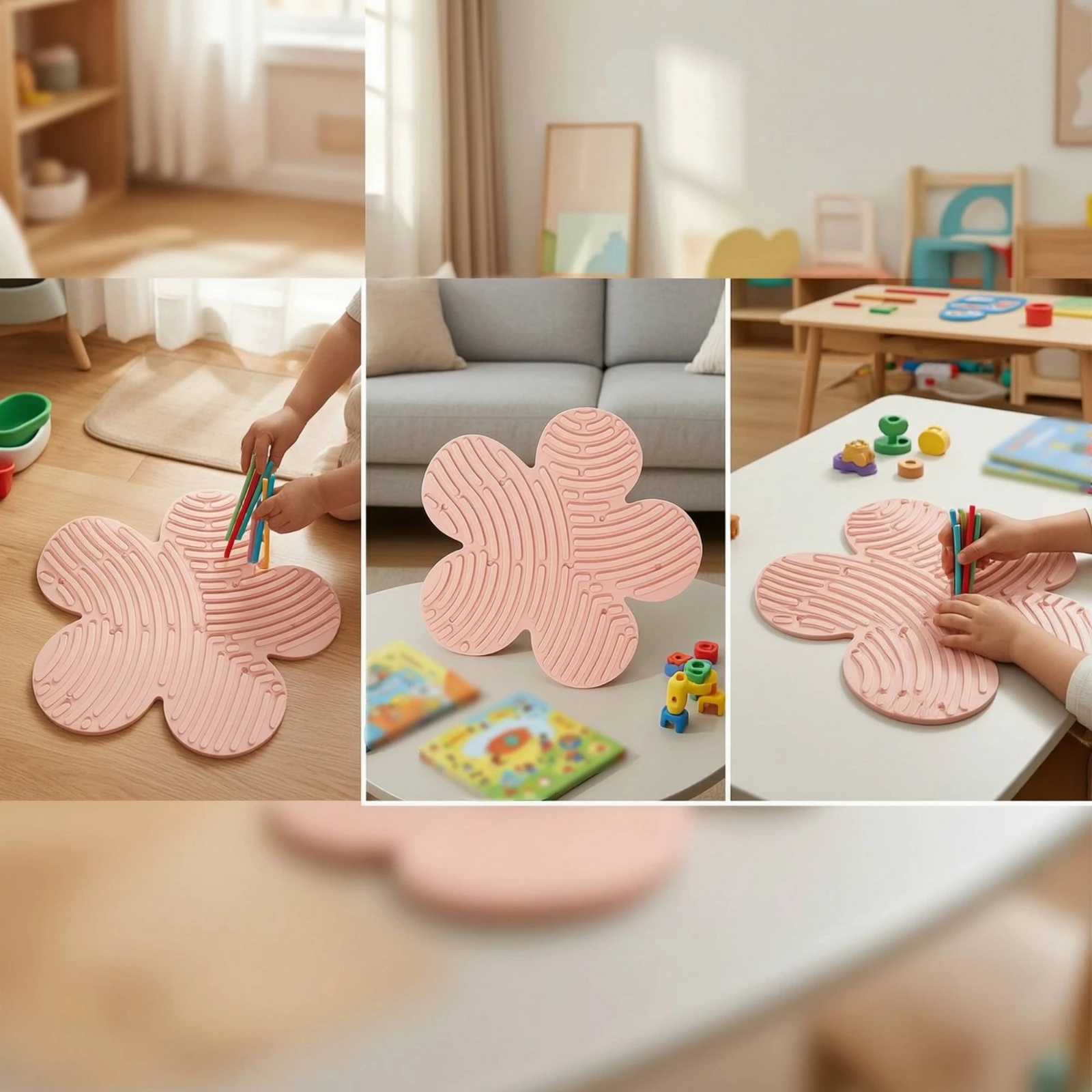 Silicone Activity Board with Strips Silent Sensory Threading Board Sensory Fidget Toy Screenscreenless Silicone Fidget Toy