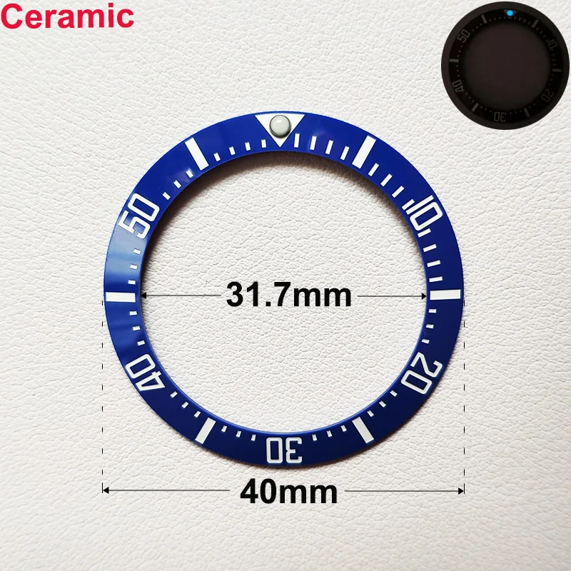 40mm * 31,7mm Keramik-Uhrenlünetteneinlage Passend für 42mm bis 44mm Taucher-GMT-Yacht-Sea-Dweller-Uhrengehäuse Uhrenring-Zubehör – Detail 12