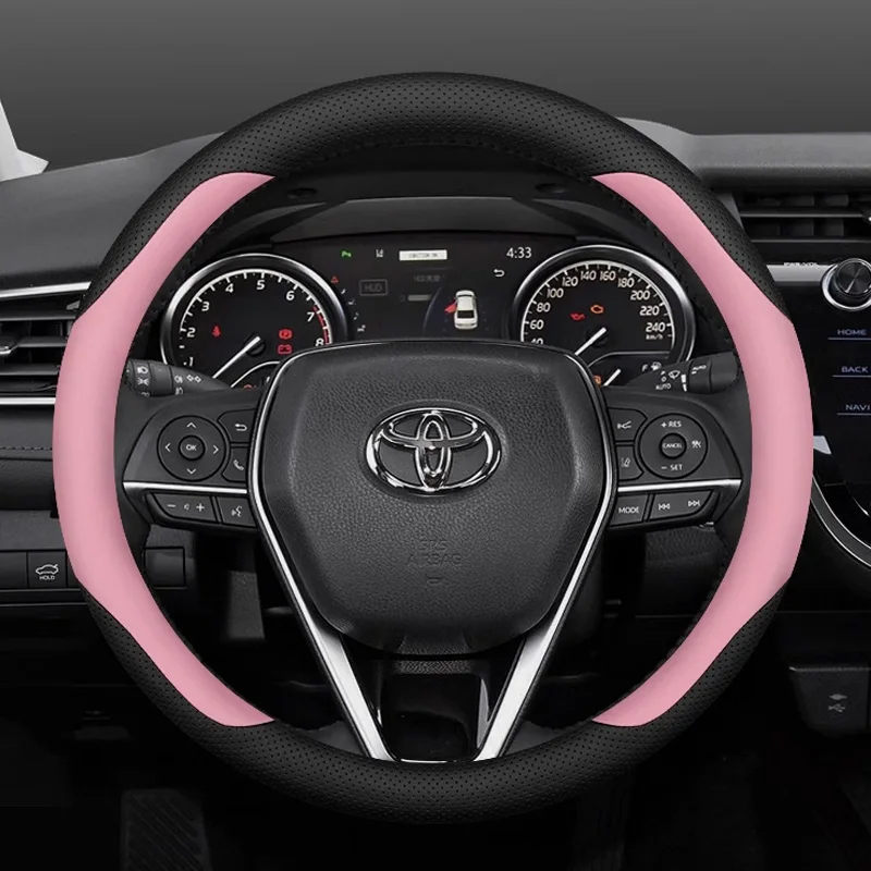 For Toyota Avalon Camry Corolla Highlander Levin RAV4 Frontlander Interior O Shape Steering Wheel Cover Car Accessories Leather