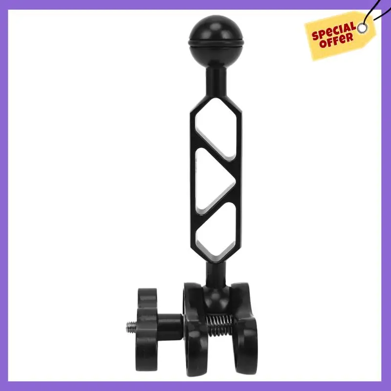 

-A96Z Aluminum Alloy Scuba Diving Light Torch Dual Ball Joint Arm And 1 Set Butterfly Clip Clamp Mount