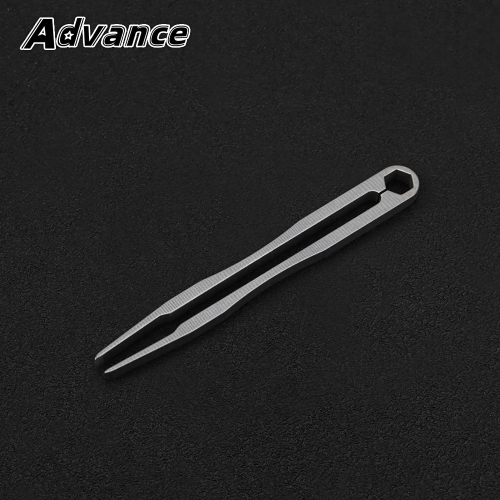 Simple Non-slip Titanium Tweezers Titanium Alloy Clip Portable Tweezer Nipper EDC Outdoor Tool