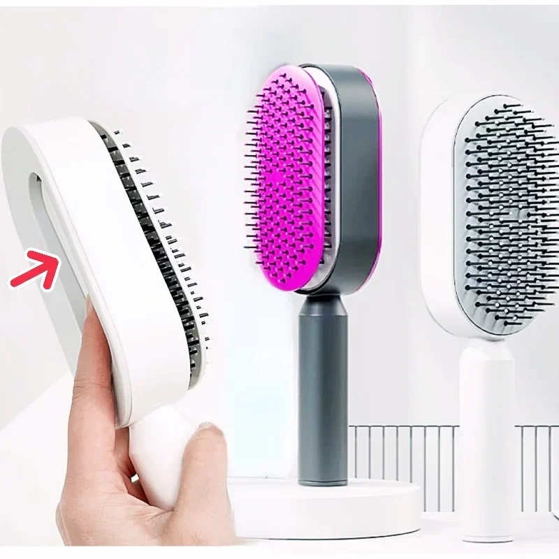 Massage Comb Hair Brush Air Cushion One-Key Self Cleaning Hair Comb Professional Detangling Scalp Air Bag Combs For Hair