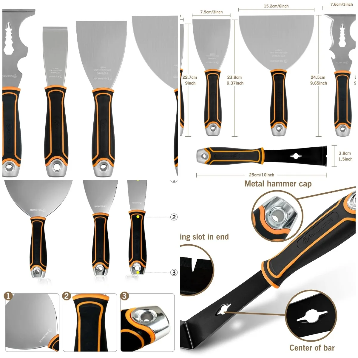 

Набор из 5 ножей для ремонта гипсокартона с инструментами для шпаклевки и скребков