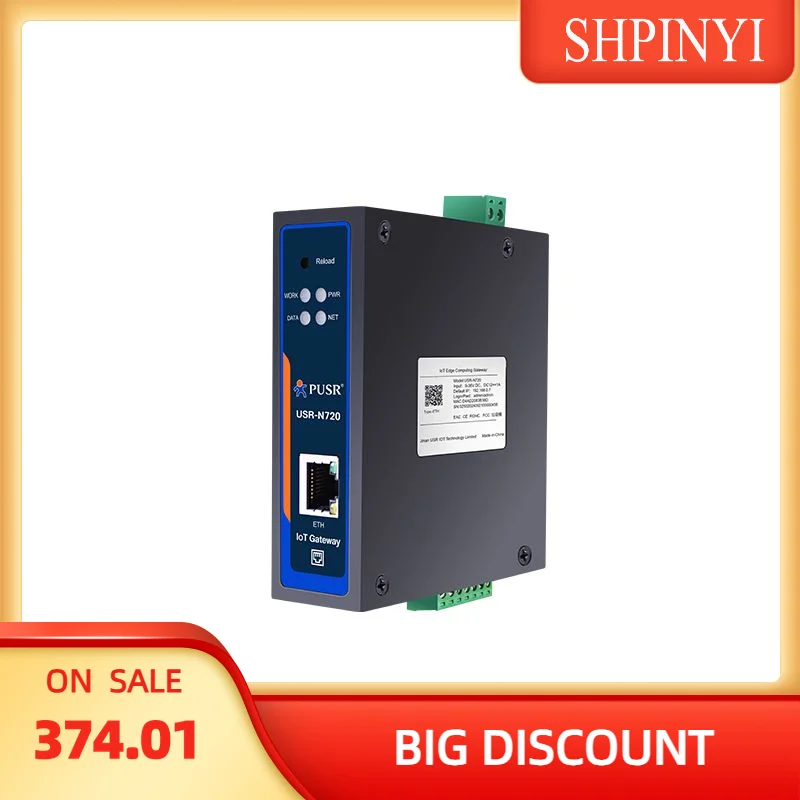 PUSR Edge Computing IoT Gateway 2*RS485 with SD Card Modbus to MQTT RS485 to Ethernet DL645 to MQTT Json USR-N720-ETH