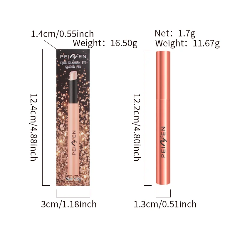 6-kolorowy metaliczny cień do powiek w sztyfcie, wodoodporny, perłowy, brokatowy cień do powiek, fluorescencyjny pisak do makijażu