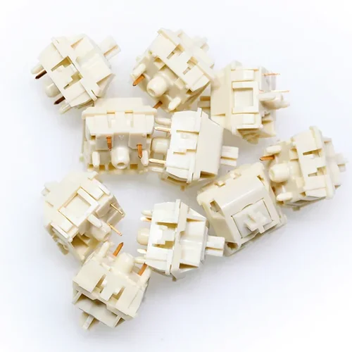 MMD Cream Switch V4 5Pin 45g teclado mecánico personalizado para juegos interruptores lineales doble resorte POM accesorios de teclado blanco leche
