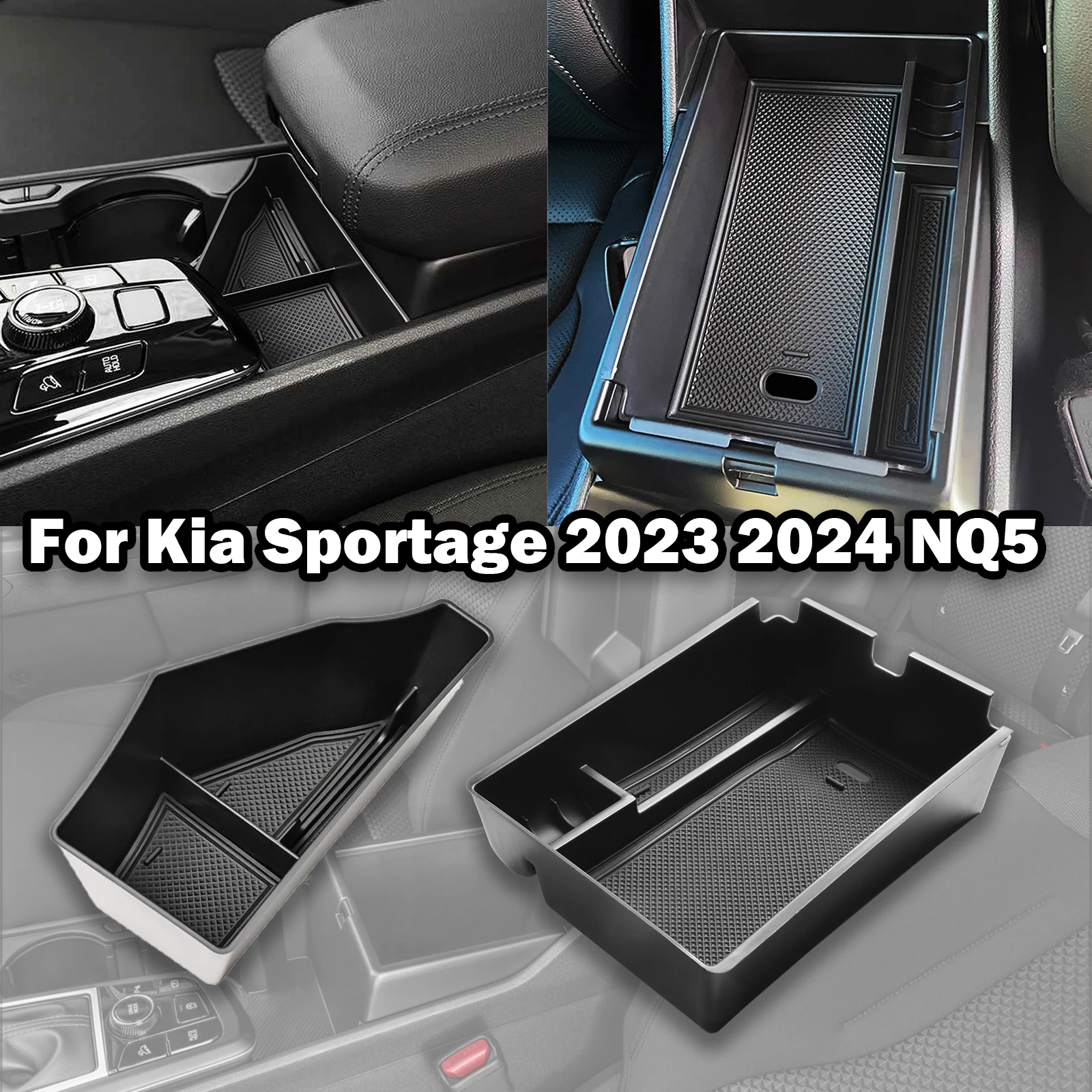 

2PCS Center Console Organizer Tray for Kia Sportage 2023 2024 NQ5 Armrest Storage Box Car ABS Accessories Center Console Box