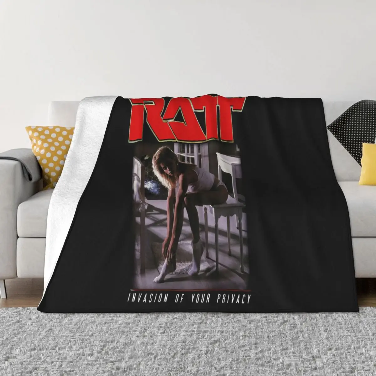 

Hot New Reprint Vintage Ratt Invasion Of Your Privacy Tour 1985 Size Usa Throw Blanket