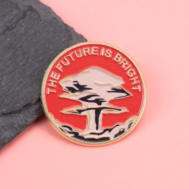 With the Theme of Anti-War, the Future Is Bright. Circular Badge Enamel Brooch and Lapel Clothing Accessories, Pins for Backpack