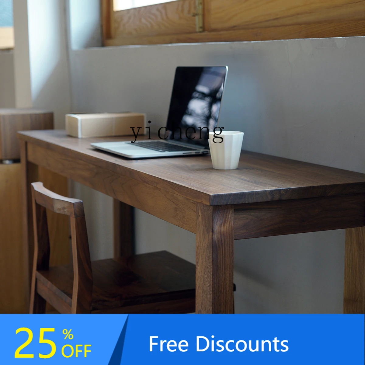 Thin square table Solid wood work against the wall Long table Simple and simple rectangle