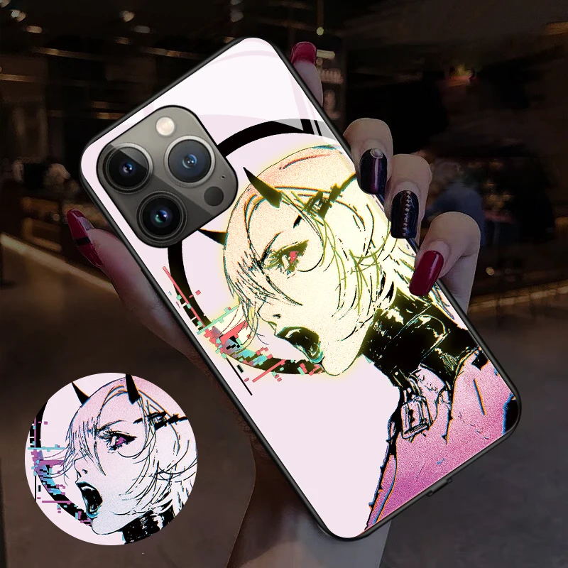 

Sexy Lady Anime LED Light Glowing Luminous Glass Back Phone Case for Samsung S24 S22 S23 Note 10 20 A14 A54 A73 Plus Ultra