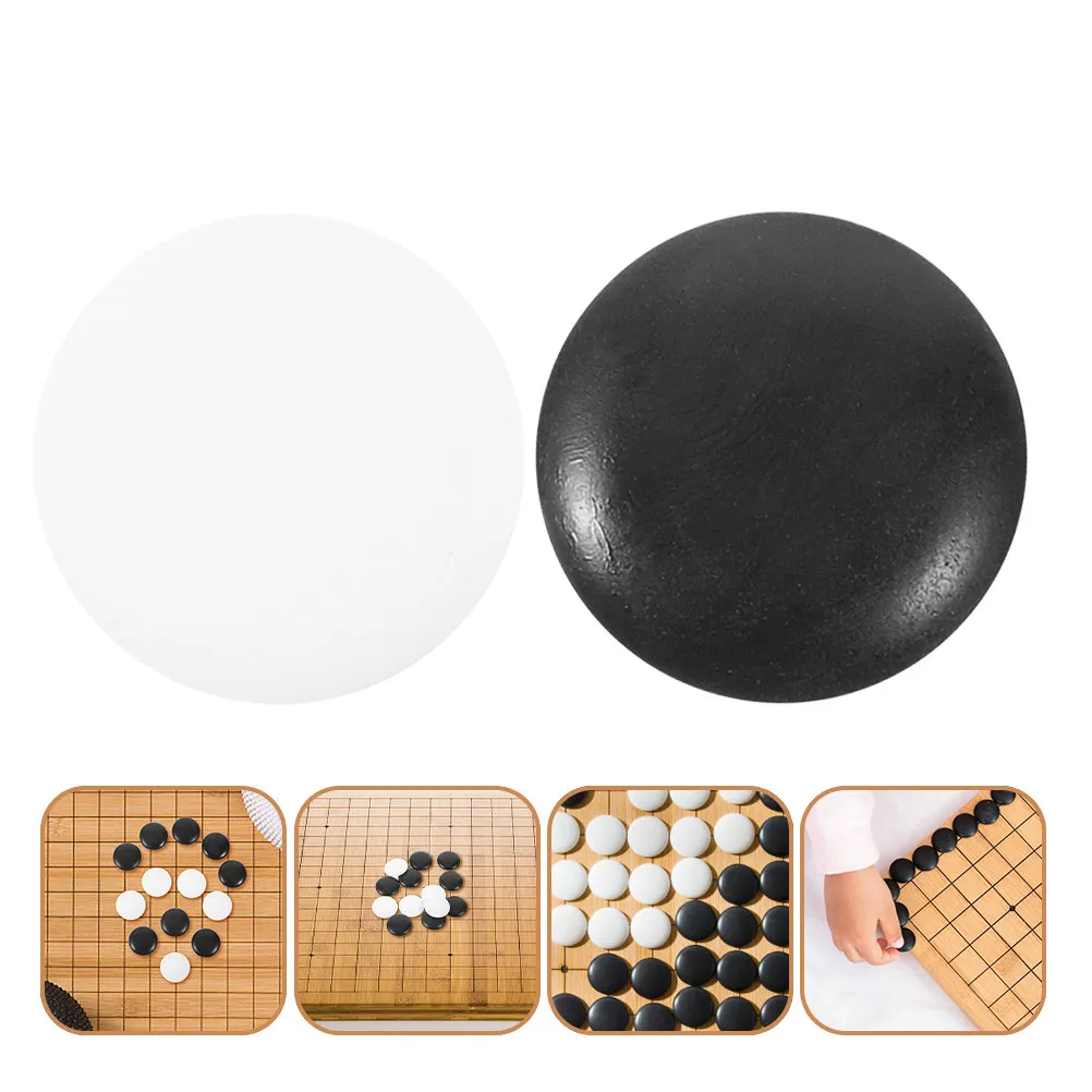 100Pcs Go Chess Pieces Small Flat Chess Beads Made of Premium Melamine Long-Lasting Smooth for Go Game Board Set School Use