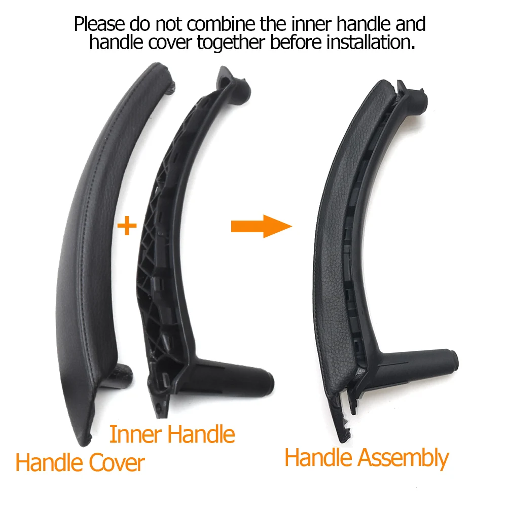 Interior Car Left Right Passenger Door Handle Leather Cover Trim Replacement For BMW X5 X6 E70 E71 E72 2007-2013