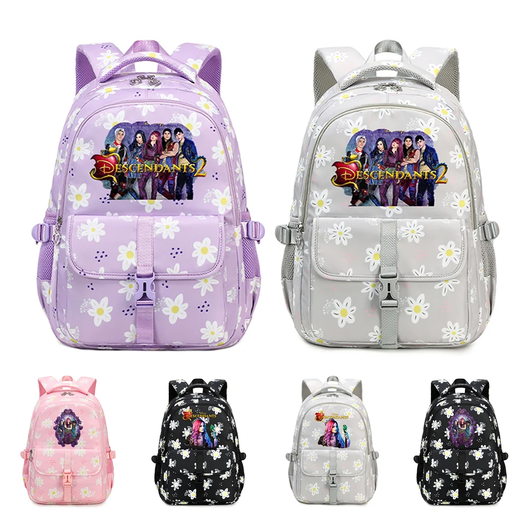 

Descendants For Teenager Women Men Backpack Large Capacity Colorful Waterproof Floral Knapsack Mochila