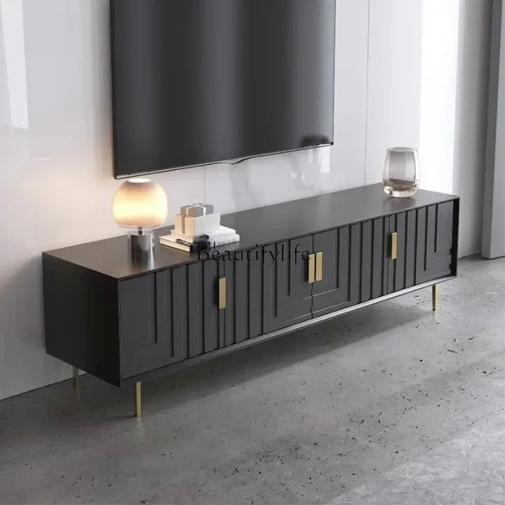 

45Ljy Italian minimalist TV cabinet small apartment high background wall video wall cabinet