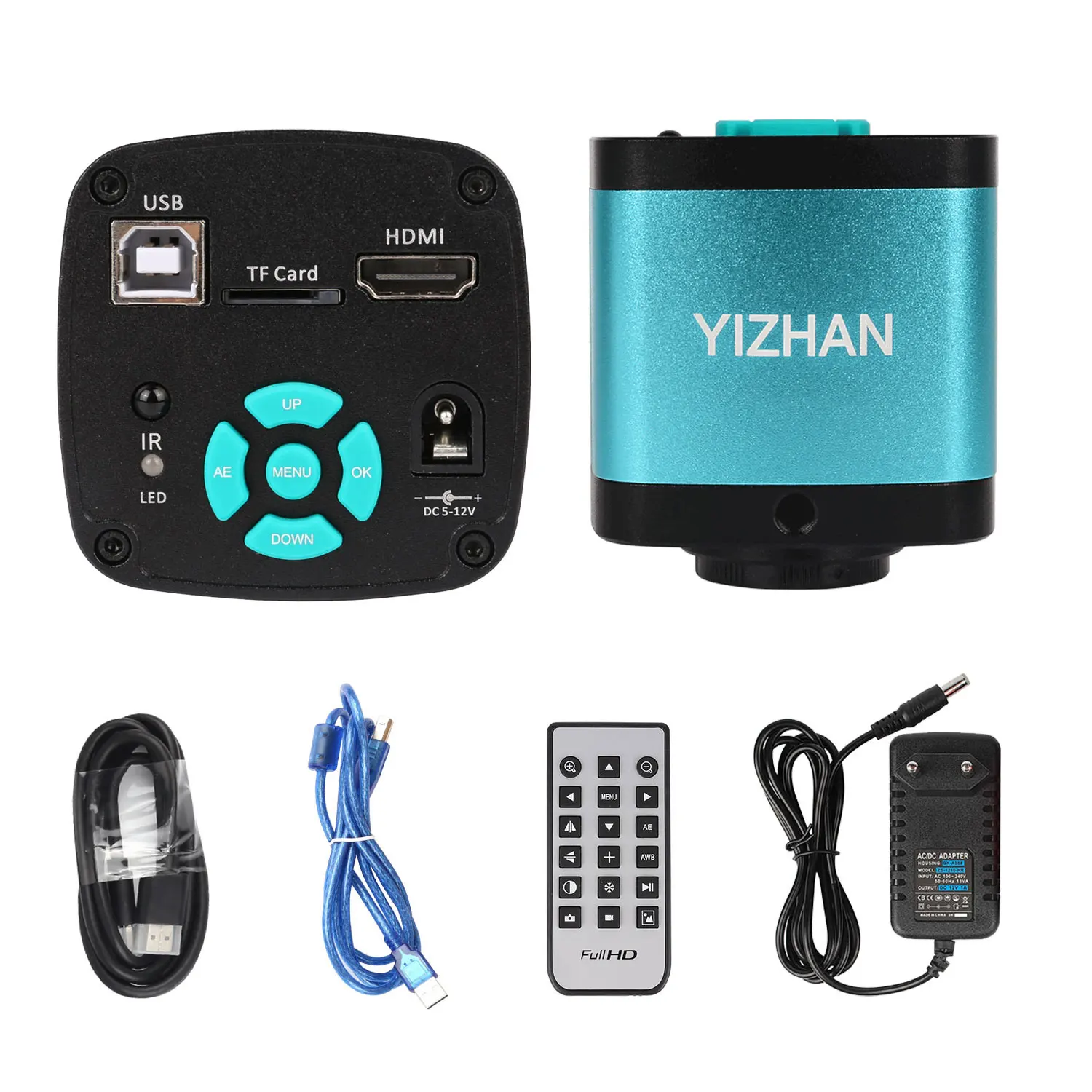 YIZHAN 4K 48MP microscopio digitale elettronico fotocamera HDMI USB Software operazione microscopio con obiettivo 150x supporto flessibile luce