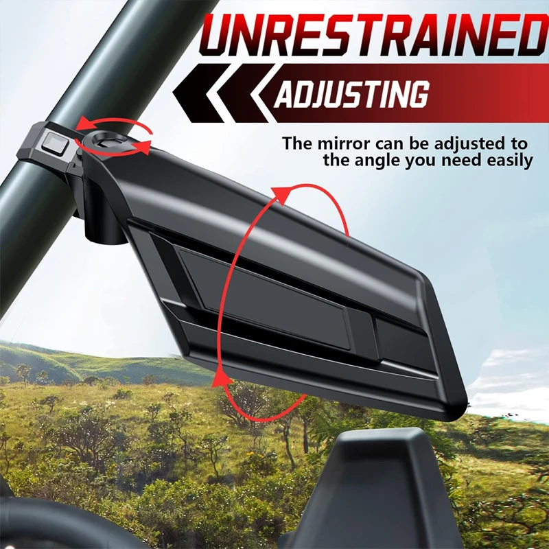 مرايا جانبية للدراجات النارية UTV مرايا سباق الرؤية الخلفية لـ Polaris RZR Ranger Maverick X3 قائد Maverick YXZ Wildcat 1.5 "-2" #2