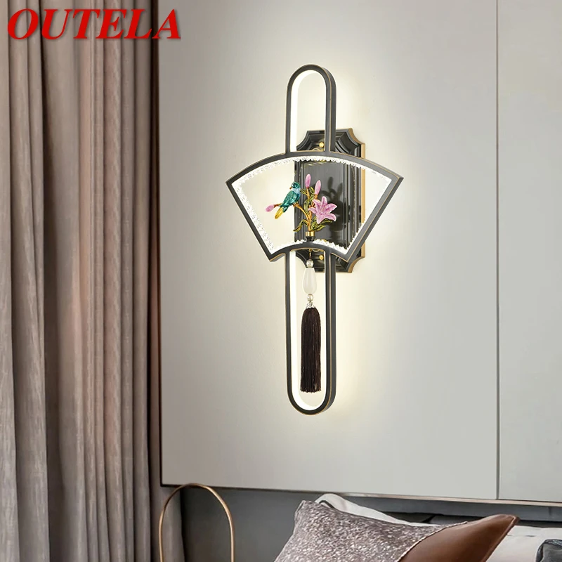 

OUTELA Brass Wall Lamp LED Personalized And Creative Wall Lamp Luxury Lnterior Decoration Home Bedroom Bedside Living Room Corr