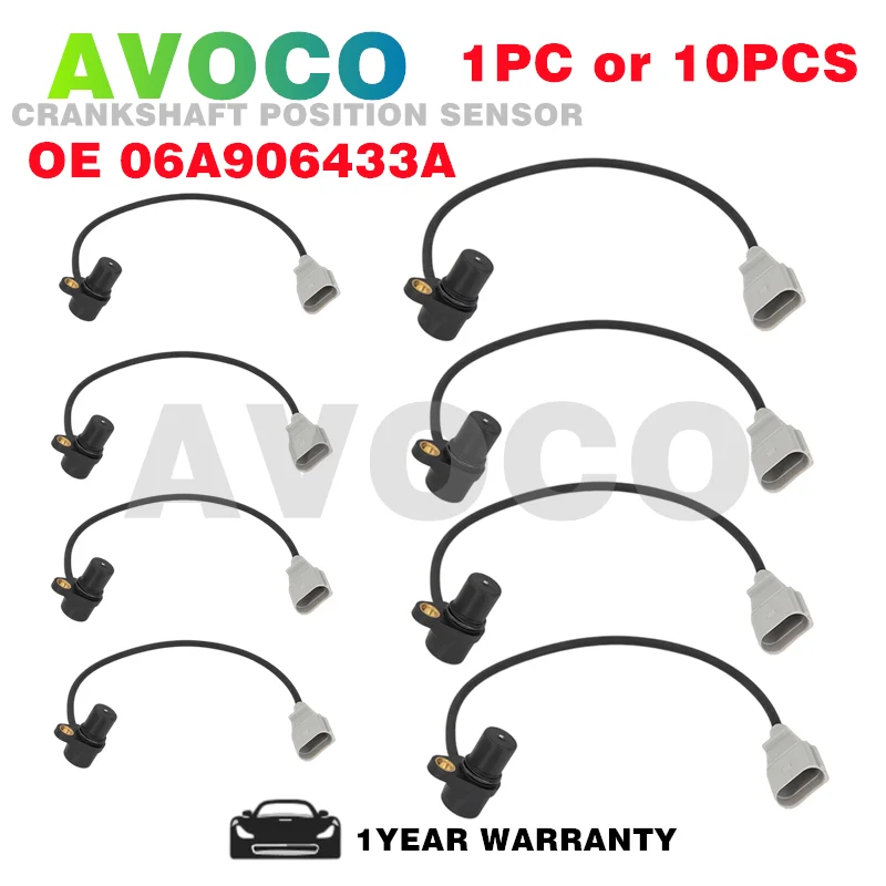 

1PCS or 10PCS auto parts Crankshaft position sensors 06A906433A, 06A906433B For V-olkswagen P-assat G-olf