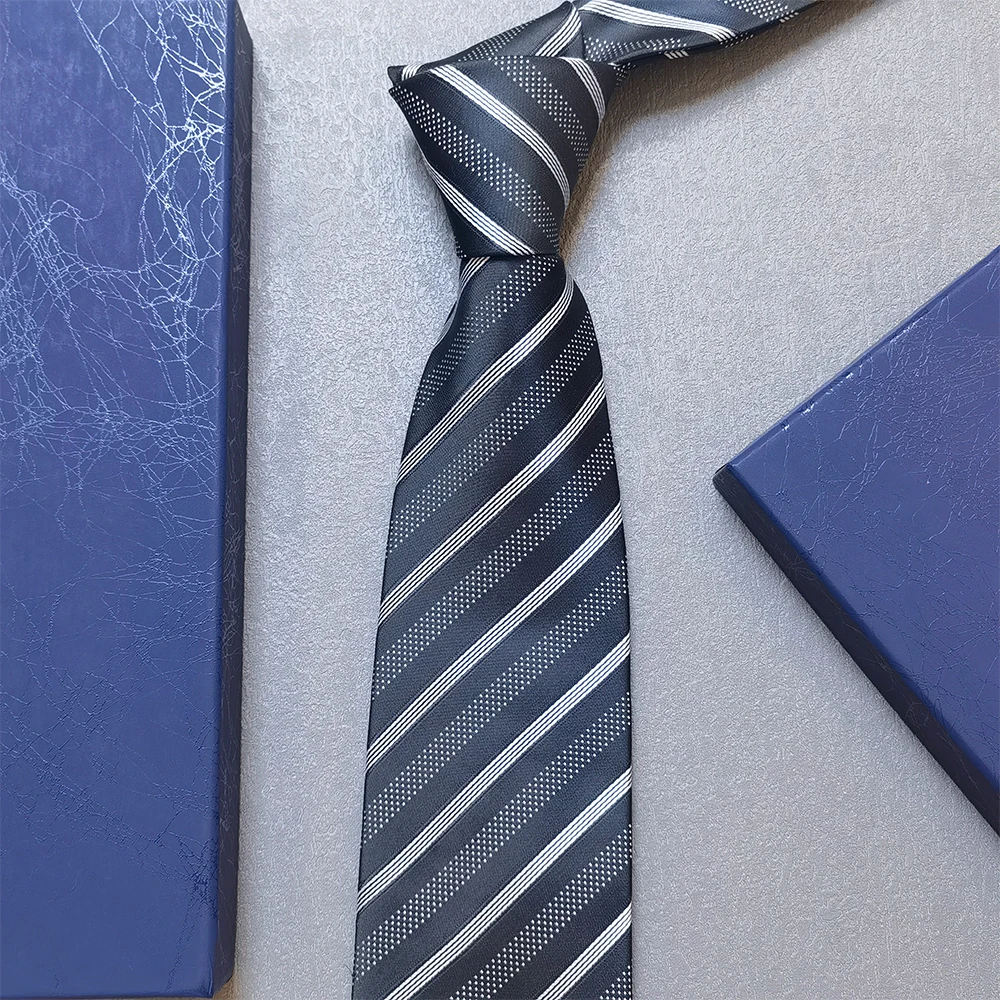 Роскошный жаккардовый галстук высокого качества в полоску 8 см для мужчин