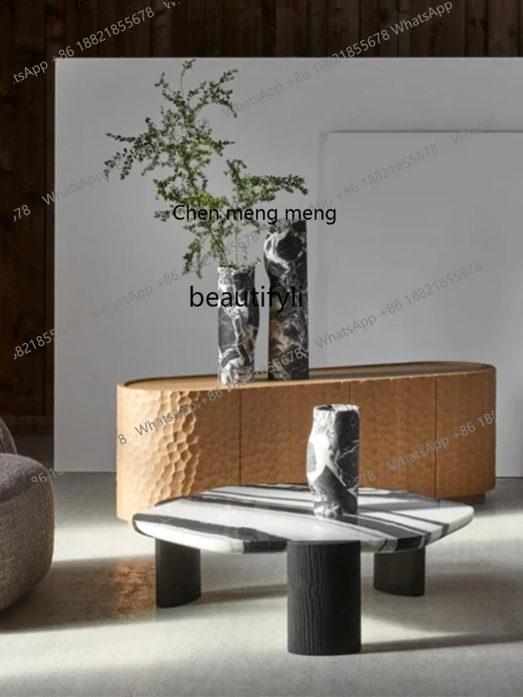 

cn8350 LHY yj Nordic Natural Marble Shaped Coffee Table Modern Minimalist Creative Coffee Table Tea Table