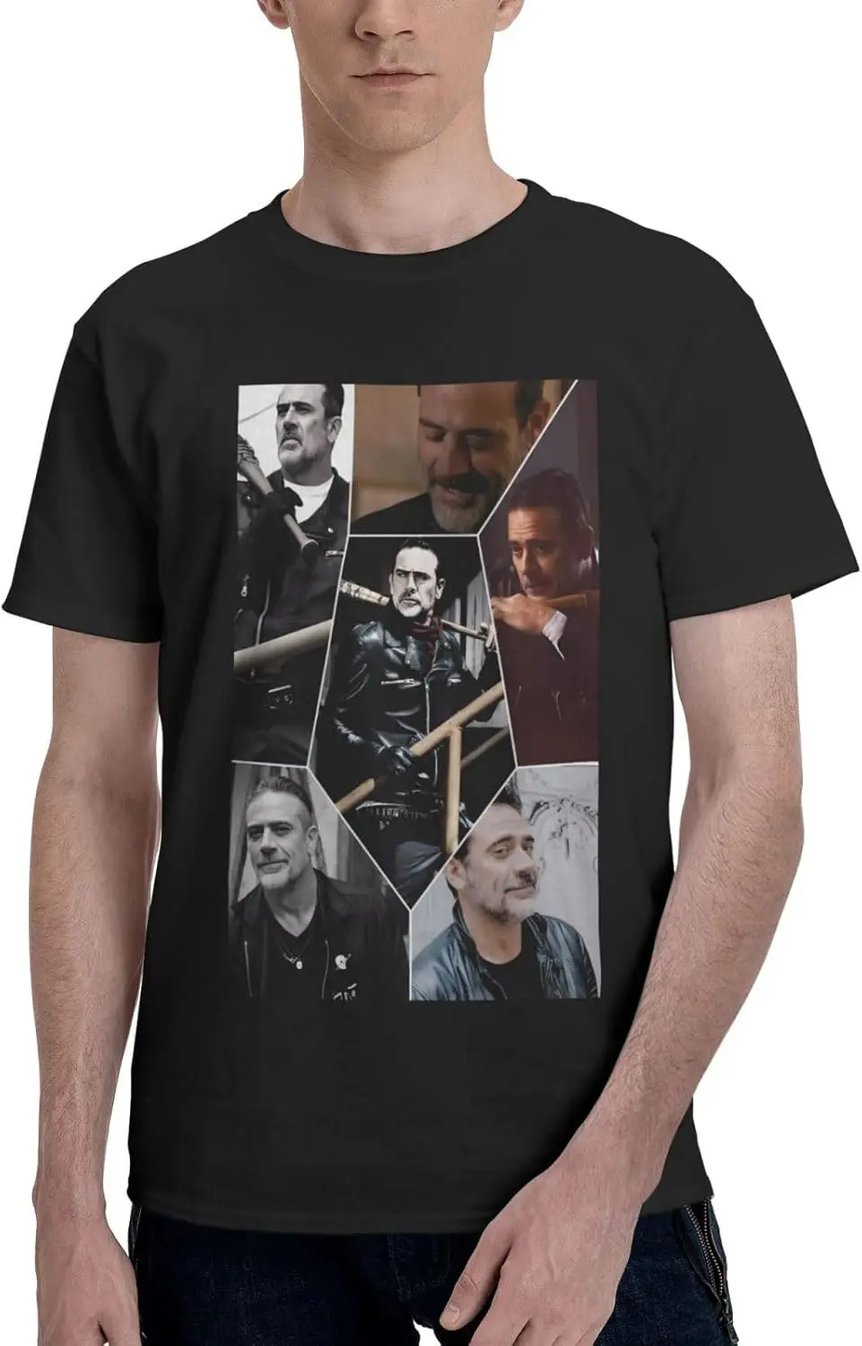 Jeffrey Dean Morgan Collage T Shirt Men's Summer Short Sleeve T-Shirt Crewneck Casual Tee