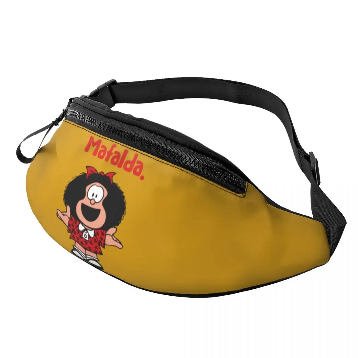 Happy Mafalda Fanny Bag Customized Argentina Manga Quino Comic Crossbody Waist Pack Men Women Travel Hiking Phone Money Pouch