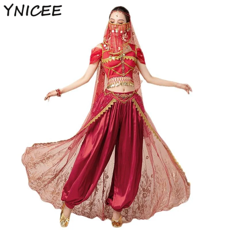 Adult Festival Arabian Princess Belly dance Costume Set Women Indian Bollywood Dancing Cosplay Halloween Jasmine Princess Fancy