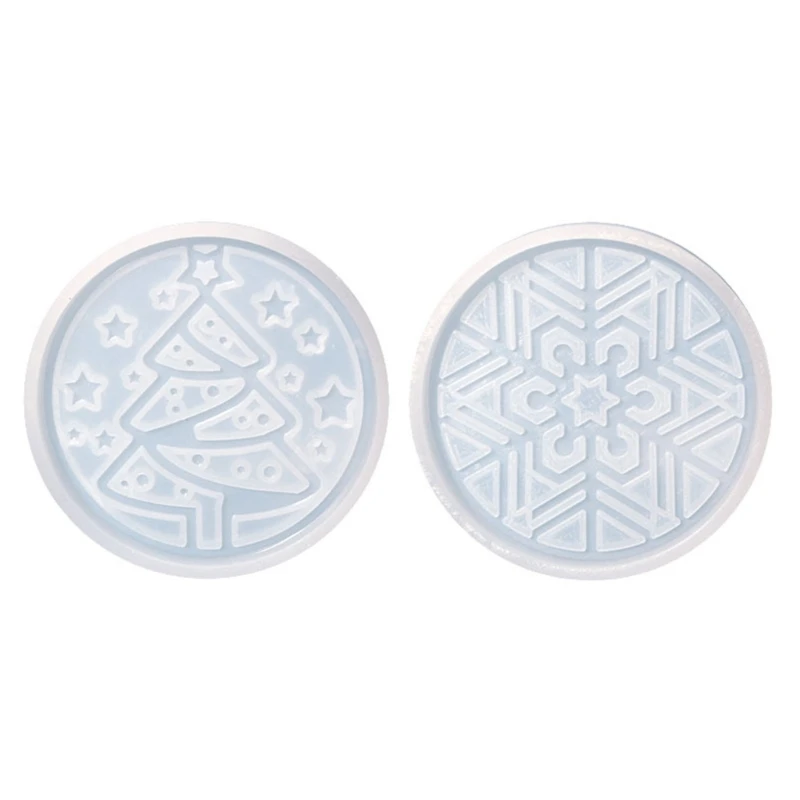 Snowflake Silicone Molds Handmade Christmas Tree Cup Mat Casting Molds-Decor for DIY Epoxy Resin Jewelry Dropsale