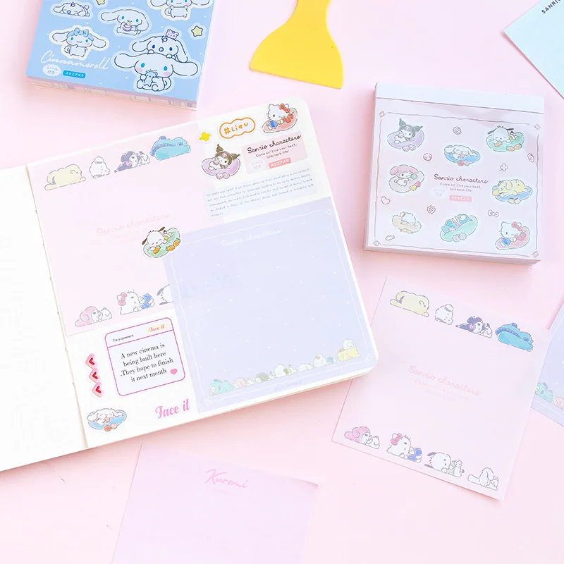 12pcs/lot Sanrio Kuromi Kitty Memo Pad Cinnamoroll Sticky Note Stationery Label Notepad Planner Sticker Post School Supplies