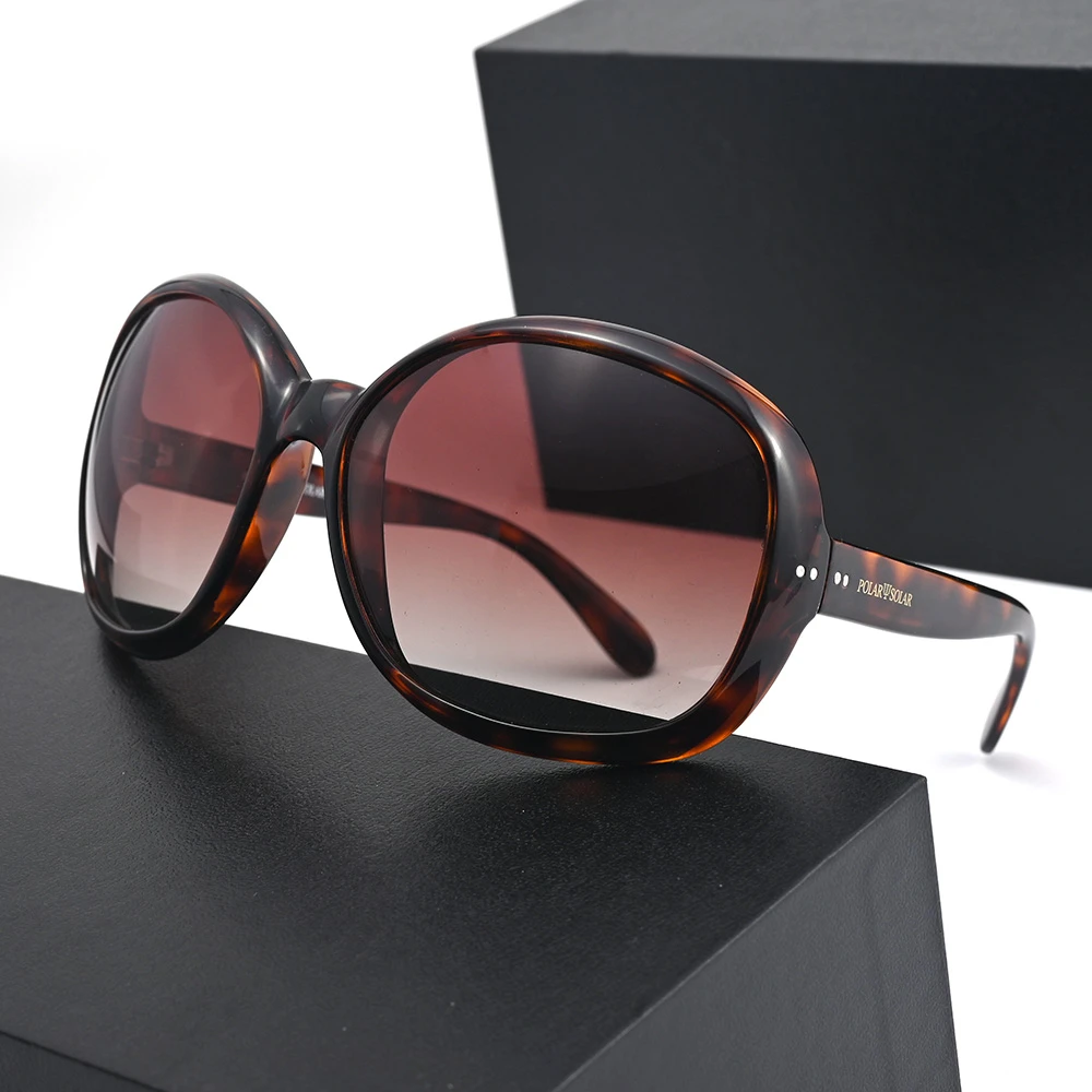 

Evove Tortoise Brown Round Polarized Sunglasses Women Black Sun Glasses for Female Anti Reflection Driving Shades