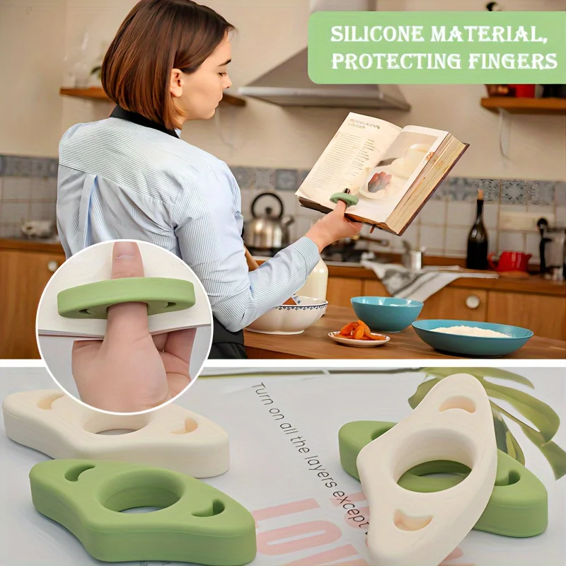 قطعتان من حامل صفحات كتاب الإبهام، ملحق قراءة مرن للكتب والمجلات، لوازم مكتبية يومية متينة