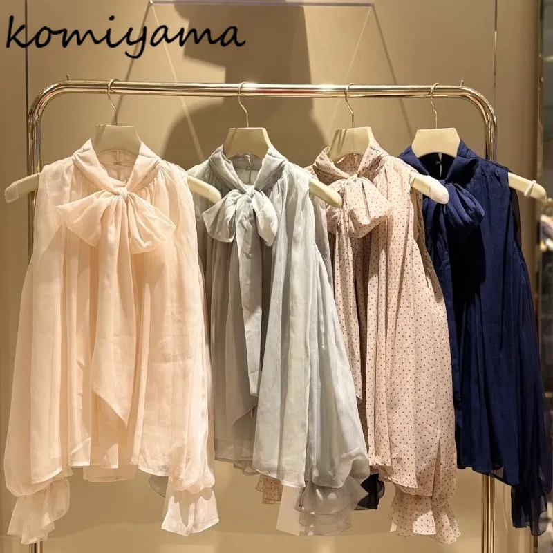 

Off Shoulder Long Sleeve 2025 Ropa Muje Bow Lace Up Shirts & Blouses Japan Ruffled Tops Autumn Sweet Fairy Blusas New Camisas