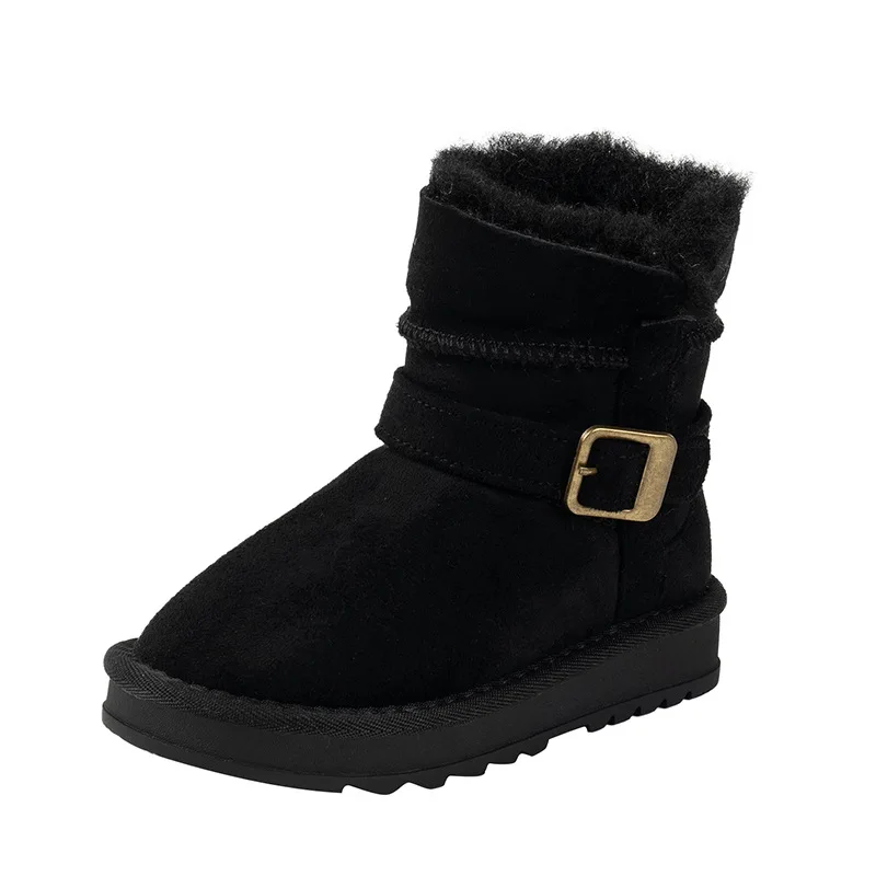 

Детская обувь, замшевые непромокаемые детские зимние ботинки на нескользящей резиновой подошве, зима 202, морозостойкие теплые ботильоны для мальчиков и девочек