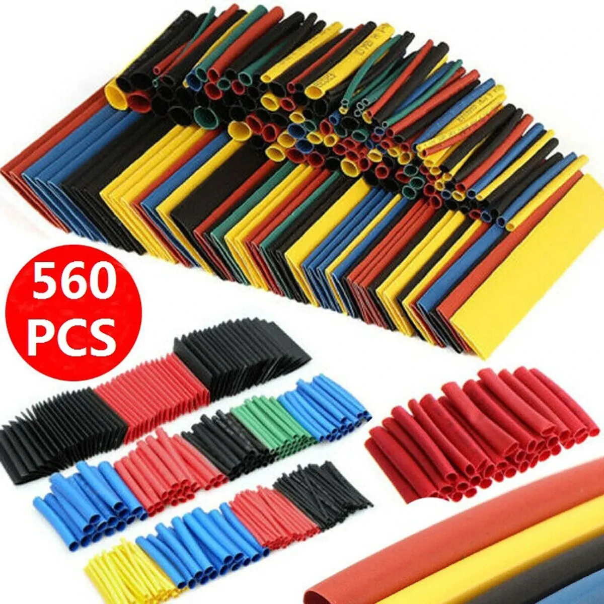 530/560/580/800PCS Schrumpfschlauch 2:1 Elektrische Draht Kabel Wrap Sortiment Elektrische Isolierung Schrumpfschlauch Kit