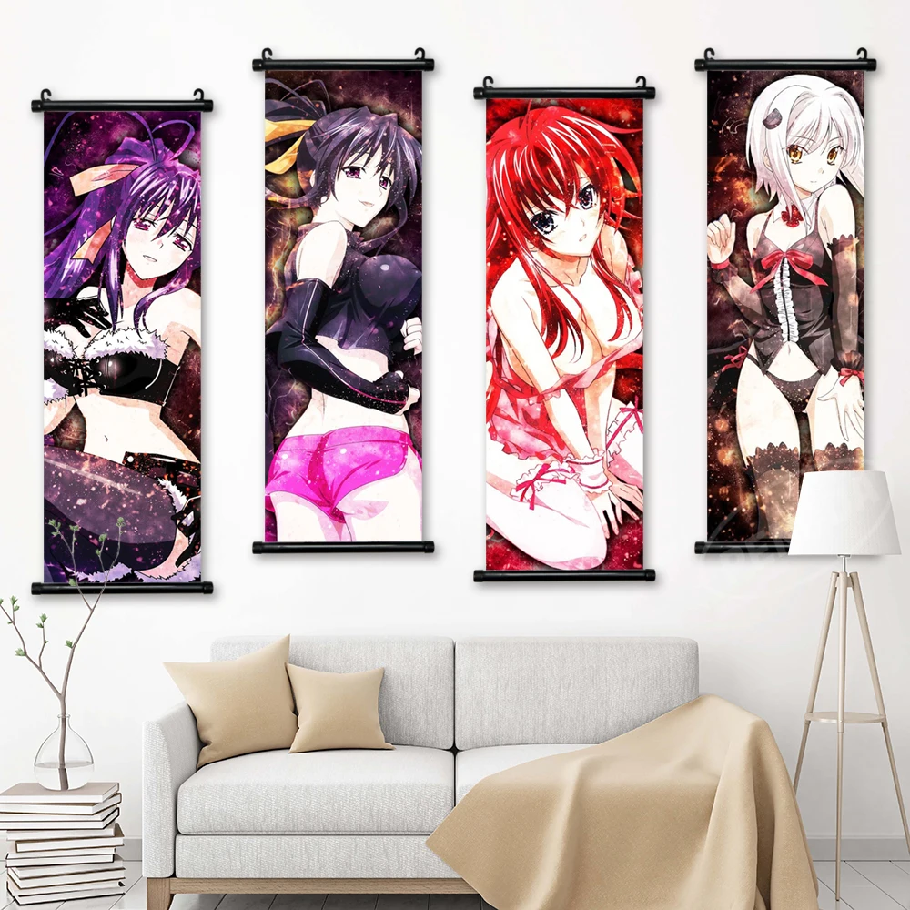 Wall Art Anime Hanging Painting Posters High School DxD Canvas Print Rias Gremory Picture Home Decor Scroll Bedside Background