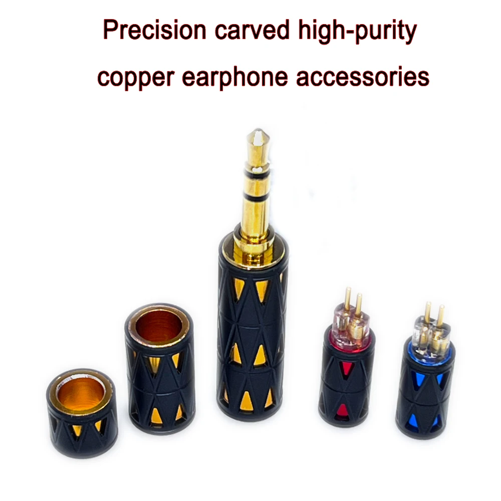 

Precision carved high-purity copper earphone accessories HIFI 2.5mm 3.5mm 4.4mm audio plug+slider+splitter+MMCX 0.78mm DIY