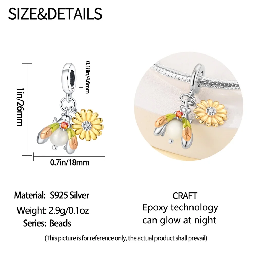 925 فضة سحر الأصلي اليراع أقحوان الخرز صالح سوار مجوهرات Diy سيدة هدية التبعي