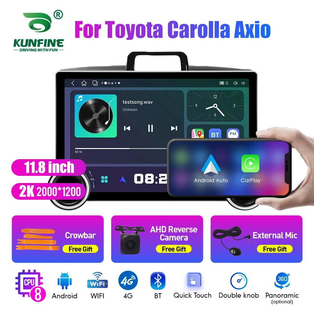 

11.8 Inch 2K Double Knobs 2 Din Car Radio For Honda Carolla Axio Car Radio DVD Multimedia Video Player Android Auto Carplay