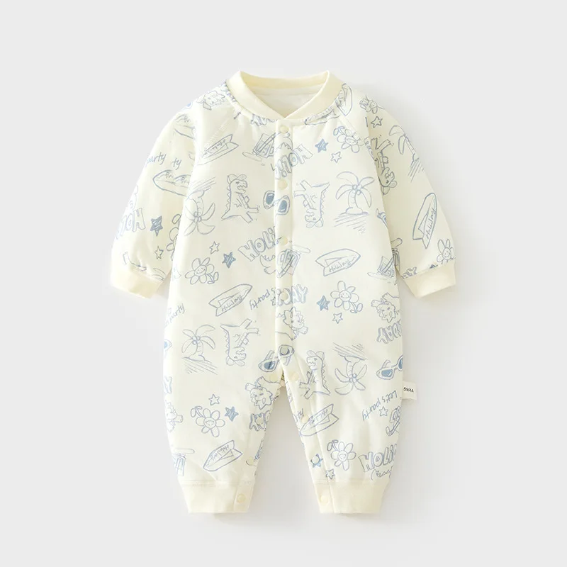 Baby 40G Baumwoll-gepolsterter Overall Baby Gesteppter Herbst- und Winter-Strampler Dünner Baumwoll-Verdickter Zweiteiliger Strampler für Kinder