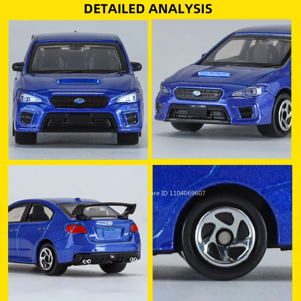 1:64 Subaru Impreza WRX STI Sportwagen Speelgoedmodellen Legering Diecast Schokabsorptie Slide Forward Mini Supercar Model voor Jongen Geschenken