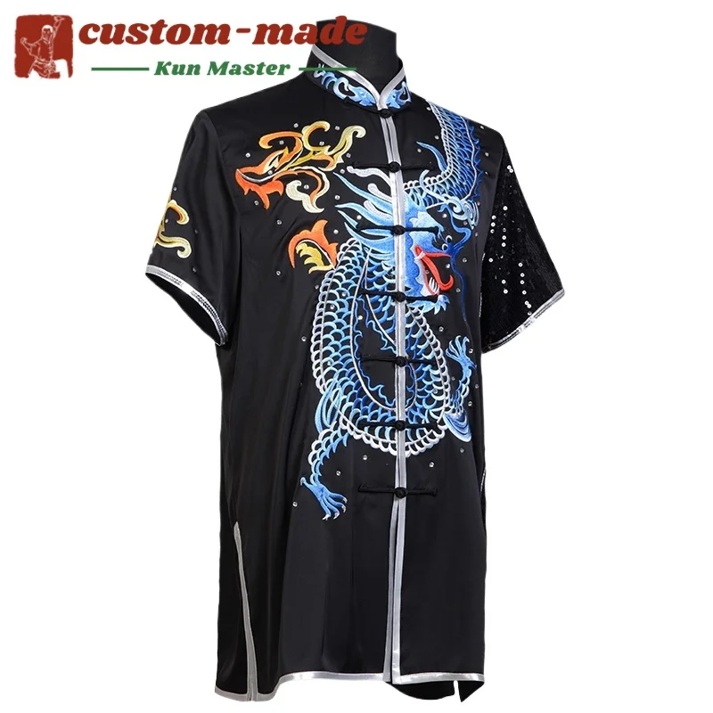 Custom Martial Arts Uniform Kung Fu Suit with Dragon Embroidery Southern Fist Long Fist Reinforced for KungFu Forms Competition
