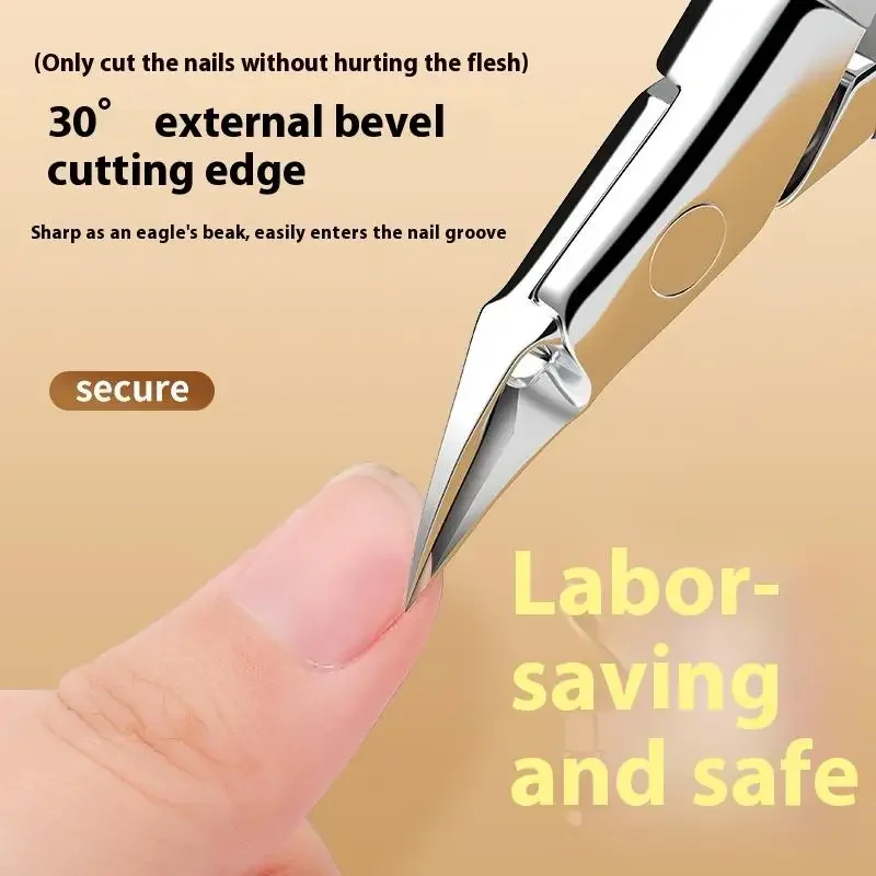 Cortauñas para uñas gruesas para personas mayores con hoja Diagonal curvada para uñas encarnadas, sin esfuerzo