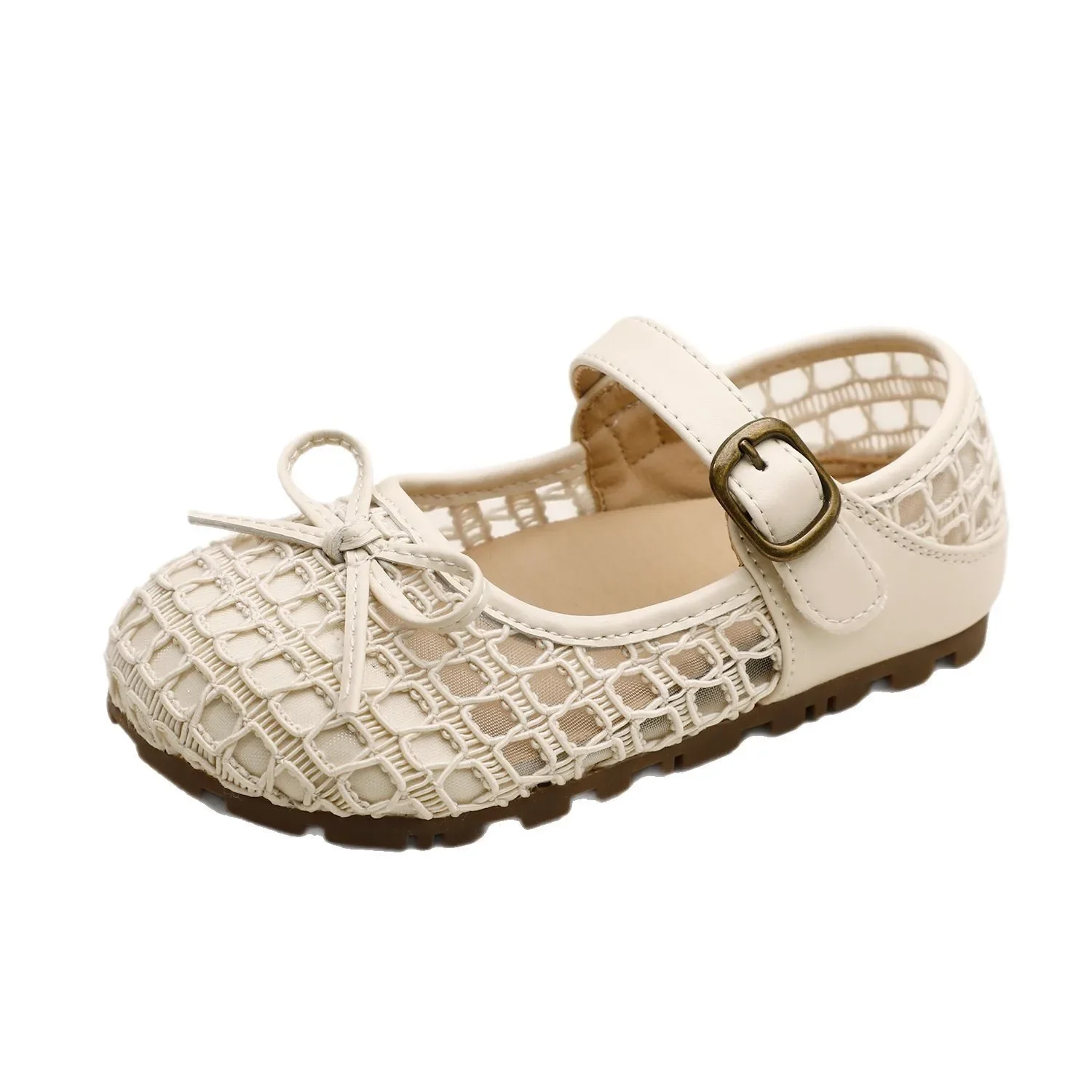 

Kid Toddler Princess Simple Comfortable Walking Sandals Summer Children Girls Korean Style Bowknot Woven Hollow Princess Sandals